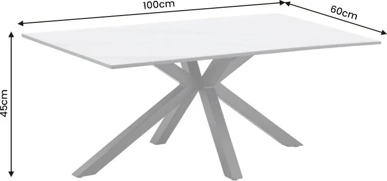 Masuta de cafea cu blat ceramic GALAXIE Alb 100x60cm