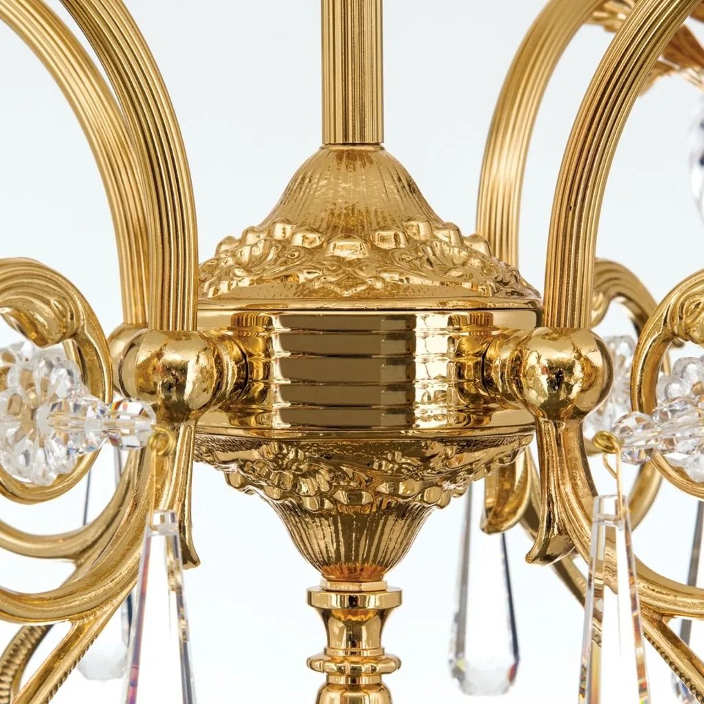 Candelabru cristal design lux LA BOHEME D-60cm 5L gold plated