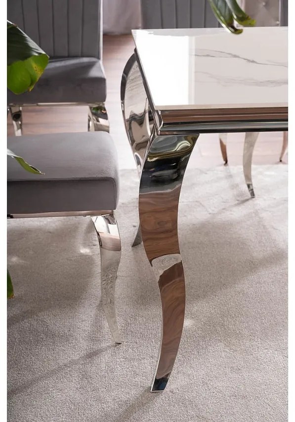 Masa Ceramica Calacatta Prince alb/crom - l90 x L150 x h75 cm
