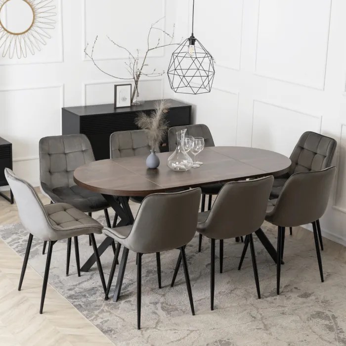 JAKS Masa rotundă extensibilă 80 - 160 cm nuc Dorian