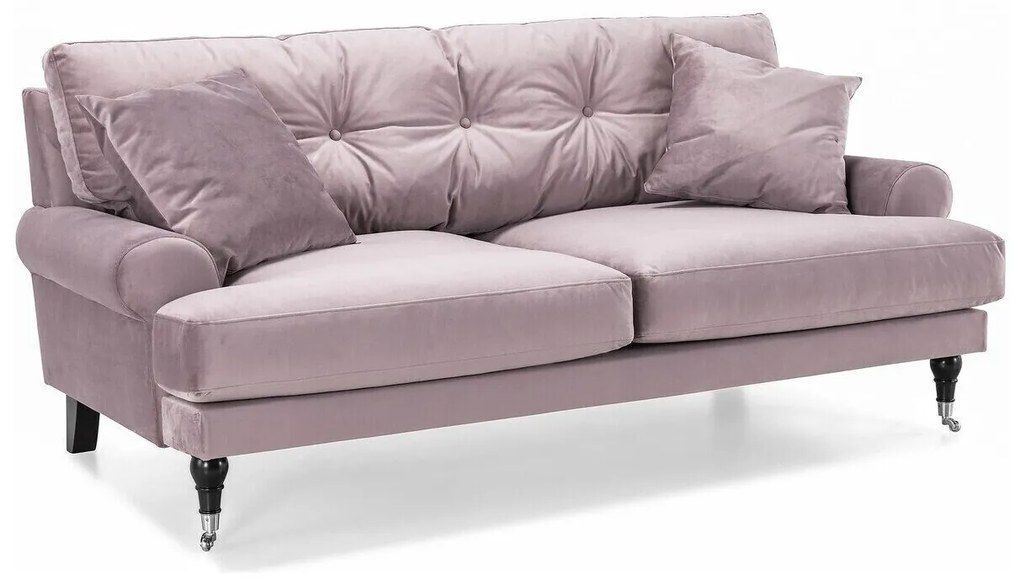 Set mobilier tapițat Seattle E128Roze, Tapiterie, Picioare: Lemn, Role, Metal