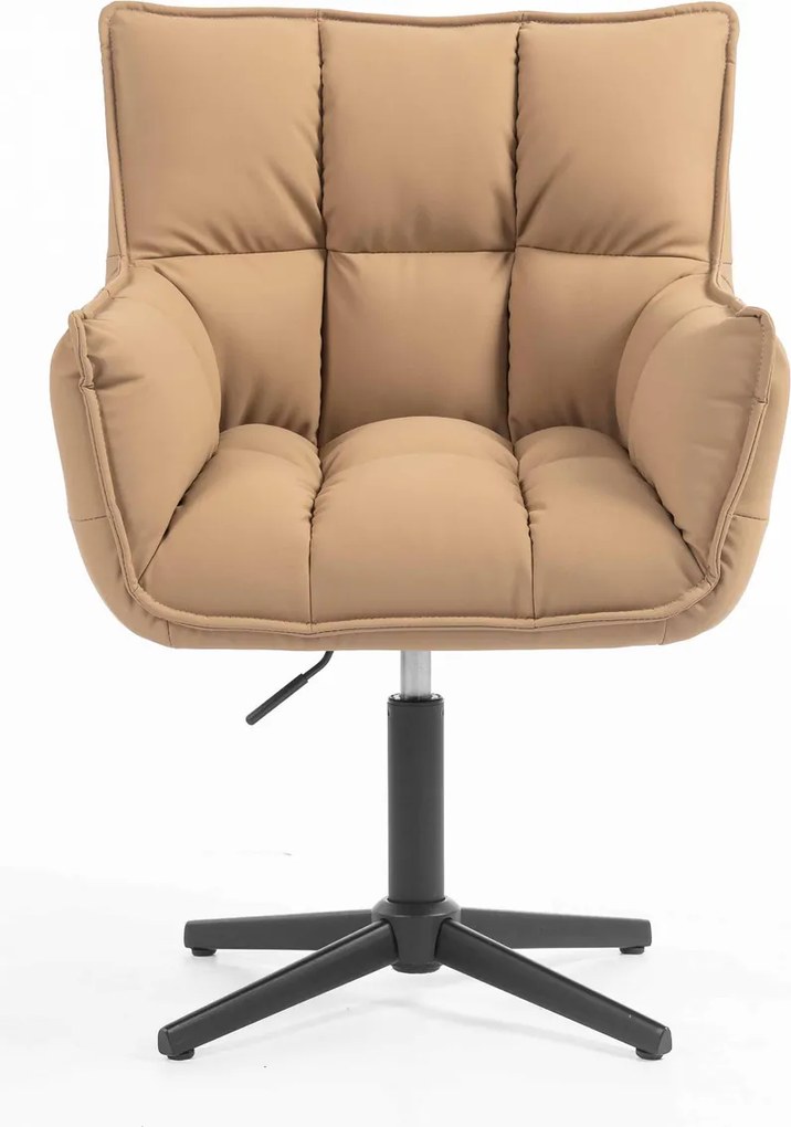 HR560CROSS Scaun Caramel Piele Ecologica Premium Soft cu Bază Neagră