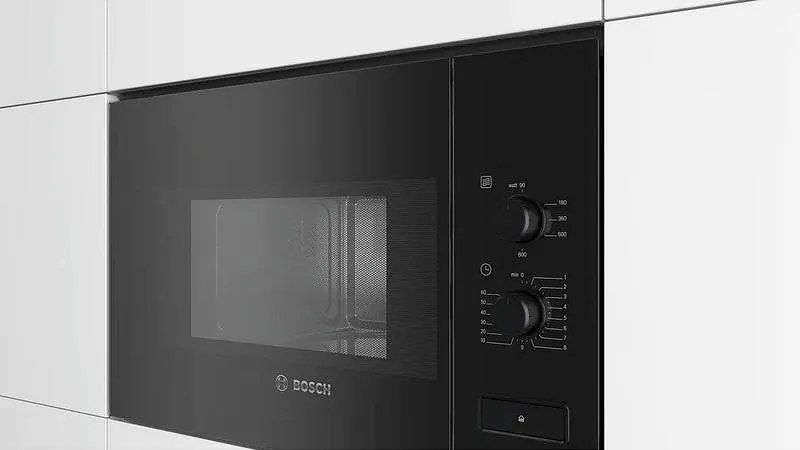 Cuptor cu microunde încastrabil Bosch BFL520MB0, 20 l, 800 W, 5 niveluri, Asistent de curățare, Oprire automată, Negru
