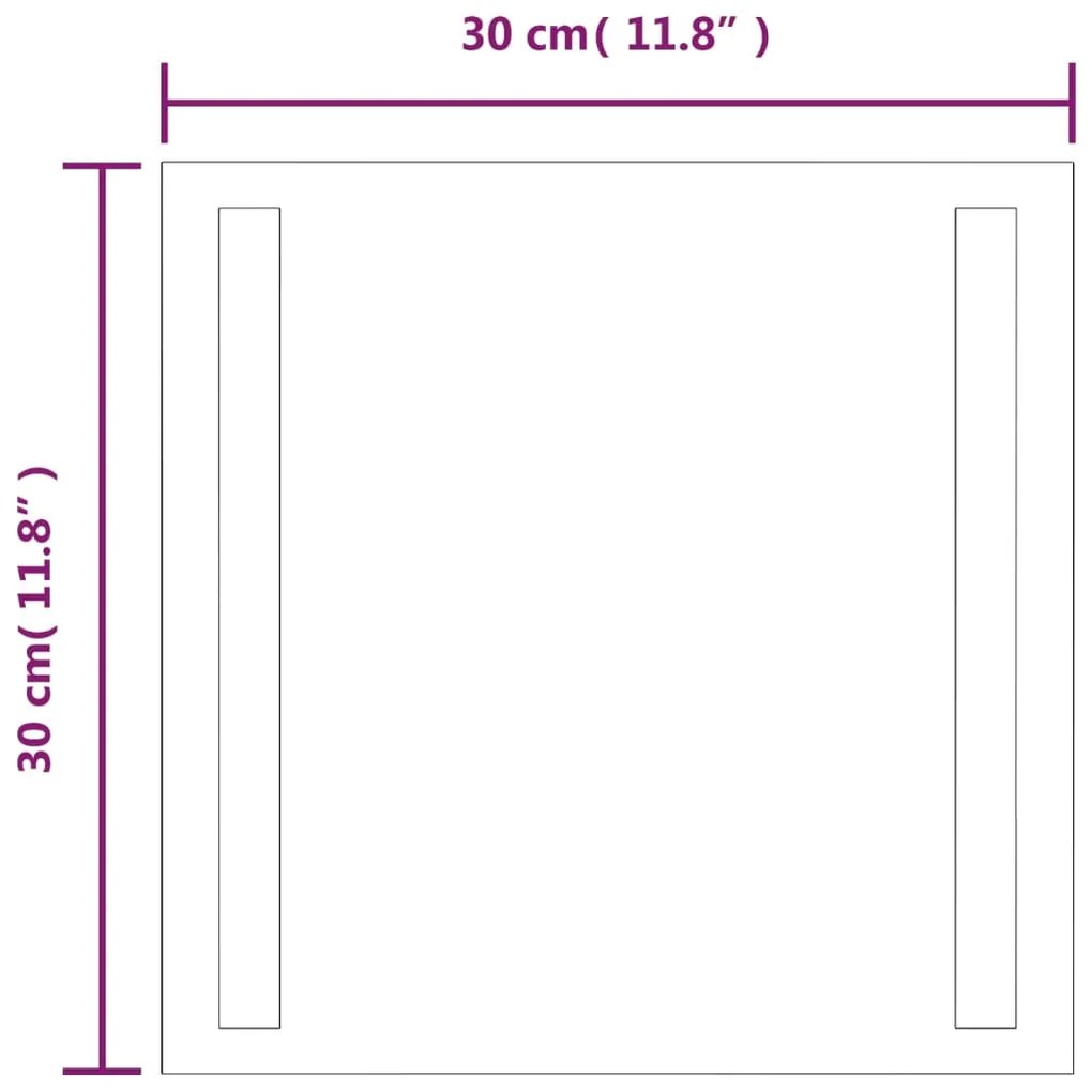 Oglinda cu LED de baie, 30x30 cm 1, 30 x 30 cm