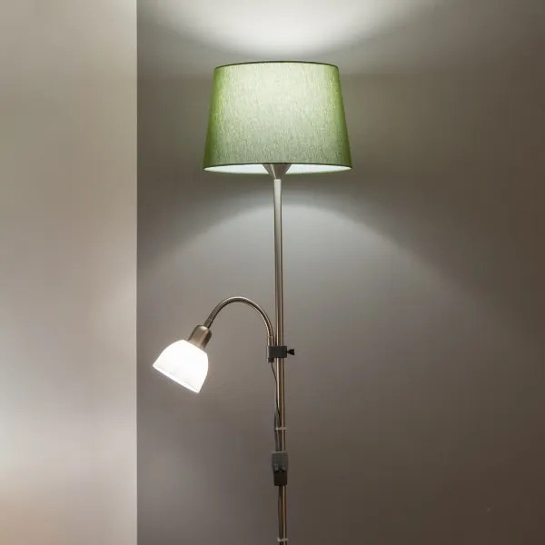 Brilagi - Lampă de podea CERIA 2 în 1 1xE27/100W/230V + 1xE14/25W crom mat/verde