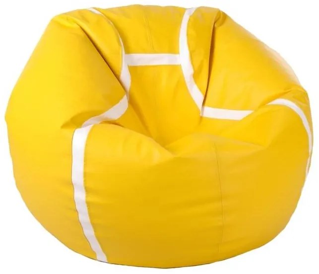 Fotoliu puf Tenis XXXL (Galben + Alb). 1054541
