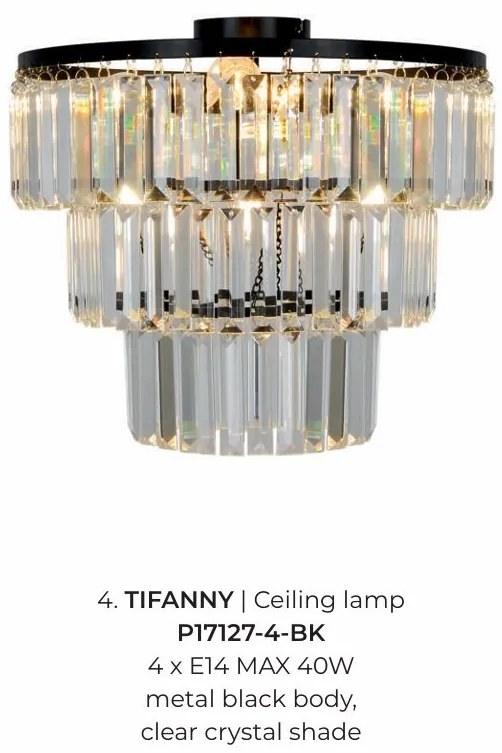 Lustra aplicata design modern Tifanny negru