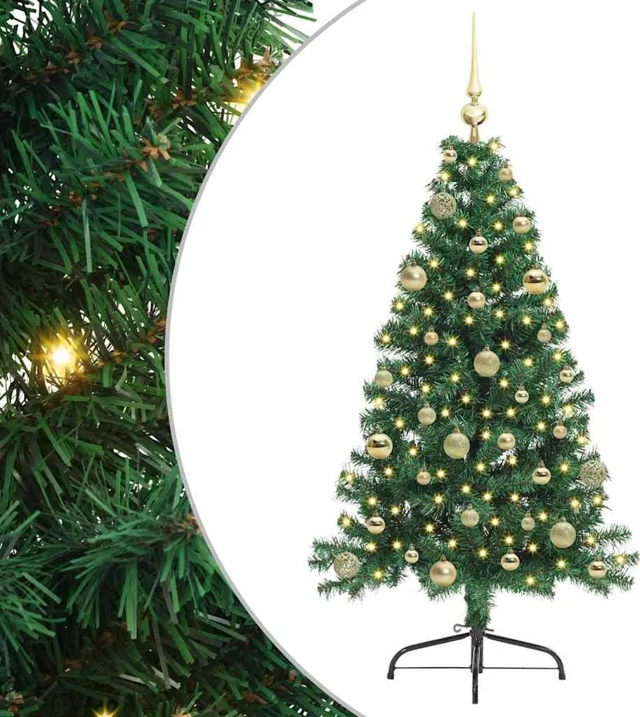 vidaXL Pom de Crăciun artificial pre-iluminat Verde 150 cm PVC