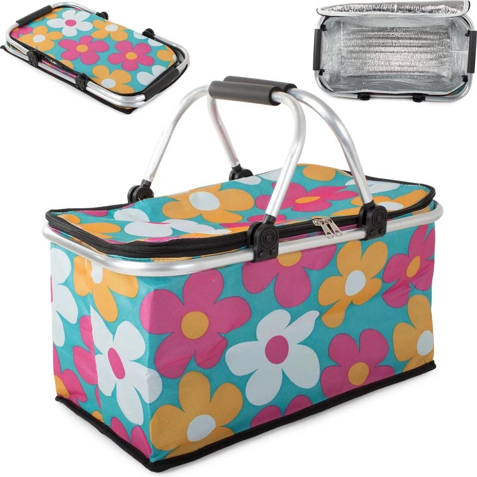 Cos termic pliabil pentru picnic, FLOWERS