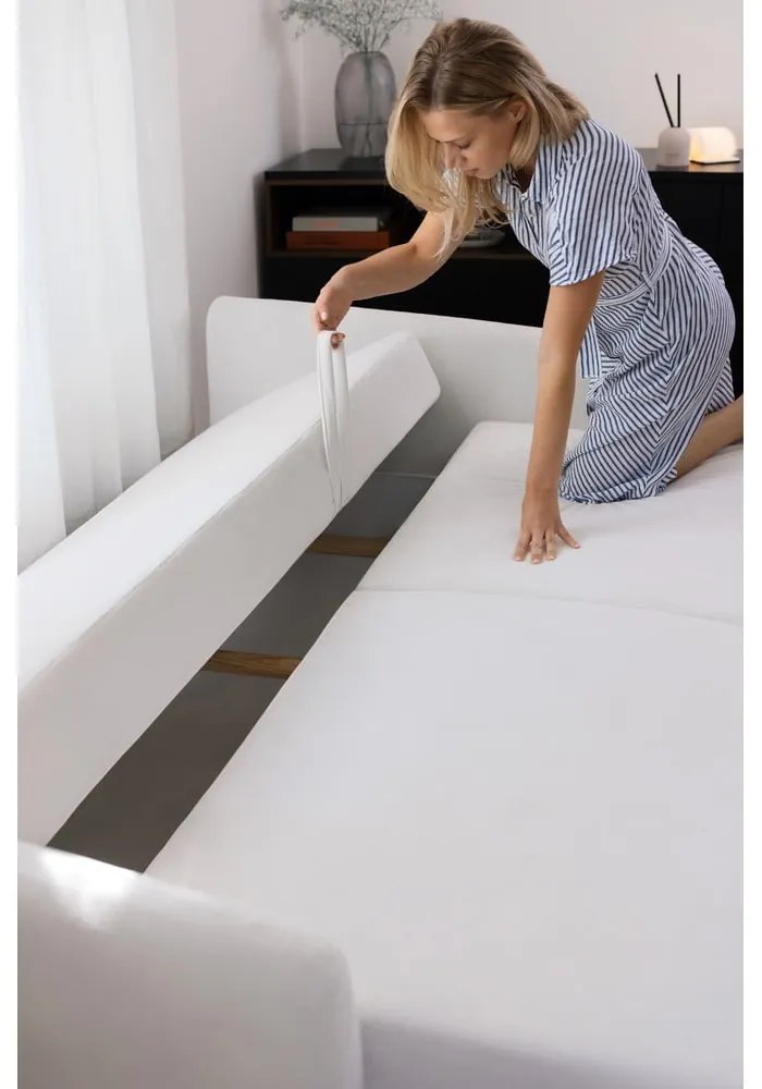 Canapea maro extensibilă/cu spațiu de depozitare cu tapițerie din catifea reiată 215 cm Bjork – Bonami Selection