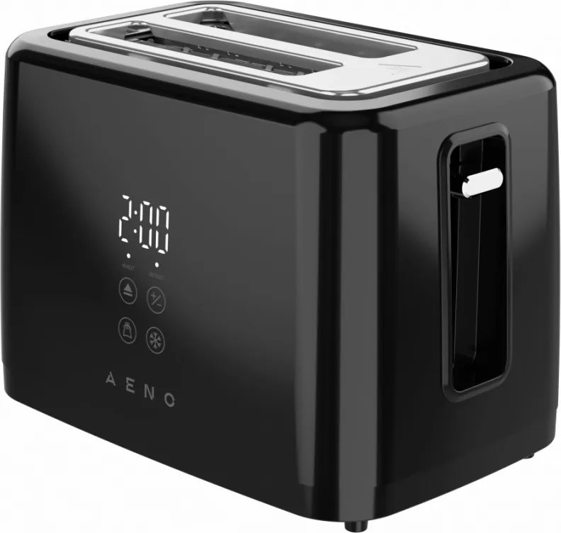 Prăjitor de pâine AENO ATS0002B, 930 W, 7 trepte, comandă tactilă, temporizator invers, protecție împotriva blocării, silențios, negru