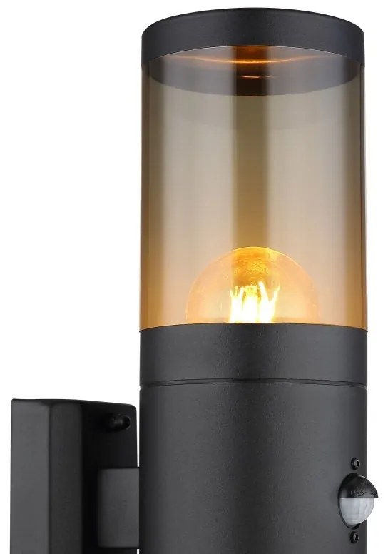 Aplica pentru exterior cu senzor de miscare design modern IP44 Xeloo negru, fumuriu