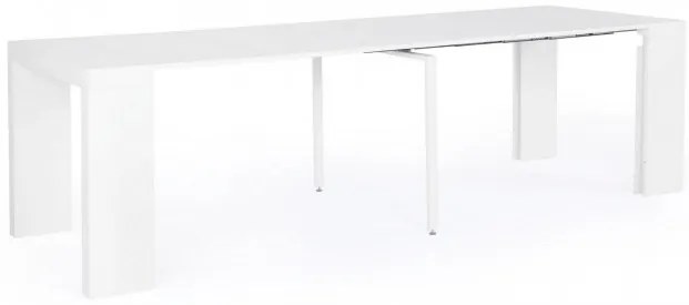 Masa dining extensibila pentru 12 persoane alba din MDF melaminat, 45-270 cm, Daniel Bizzotto