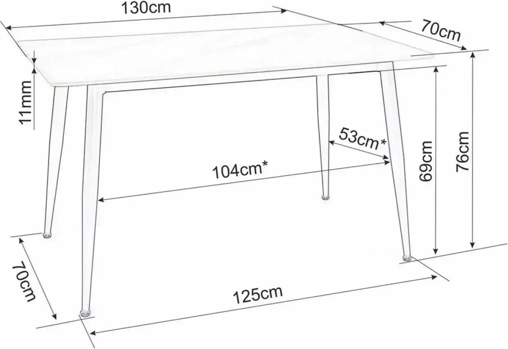 Masa de dining TALVEN cu blat ceramic din travertin 130x70 cm, travertin/casmir