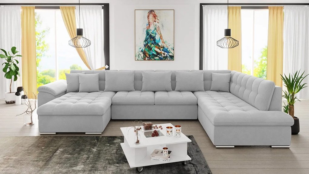 Colțar Talina cu funcție de dormit (Stânga U) (Uttario Velvet 2973). Promo -17%. 1060516