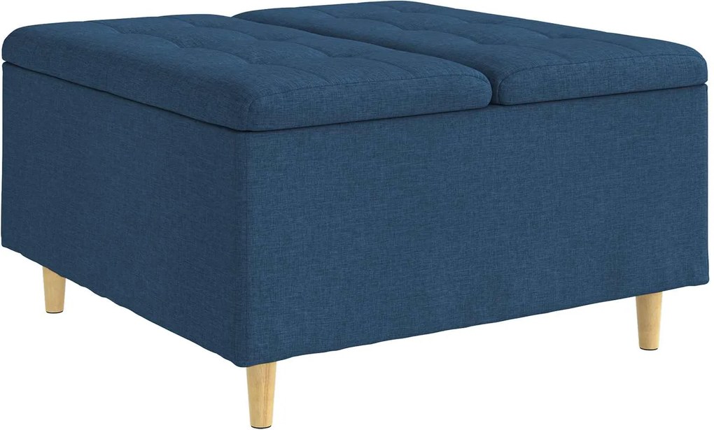 vidaXL Ottomană de depozitare albastru 80 x 80 x 45 cm țesătură