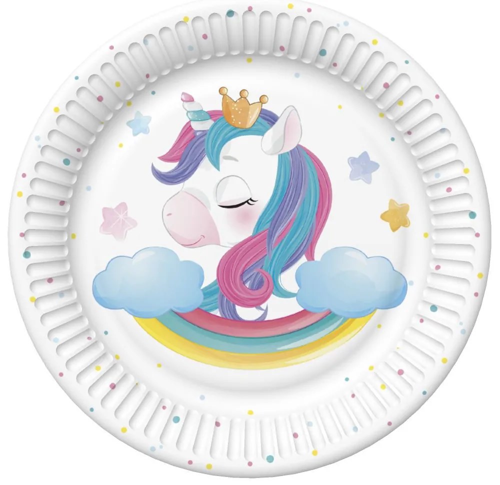 Unicorn Magical farfurii de hârtie set de 8, 18 cm