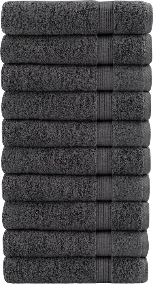 vidaXL Prosoape de mâini, SOLUND 10 buc. antracit 50x100 cm 600gsm