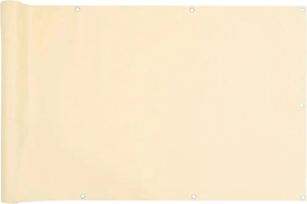 vidaXL Paravan de balcon, crem, 600x120 cm, PVC
