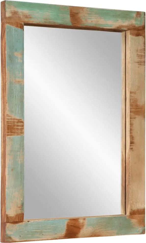 vidaXL Oglindă, 70x50 cm, lemn masiv reciclat și sticlă