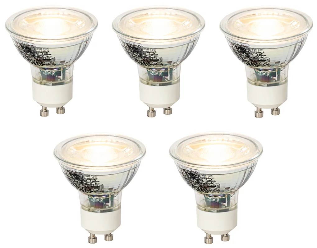 Set de 5 becuri LED GU10 reglabile 4W 300 lm 2700K