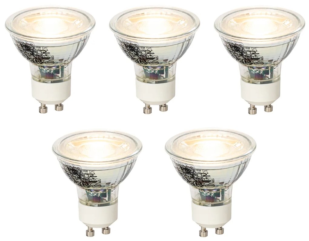 Set de 5 becuri LED GU10 reglabile 4W 300lm 2700K