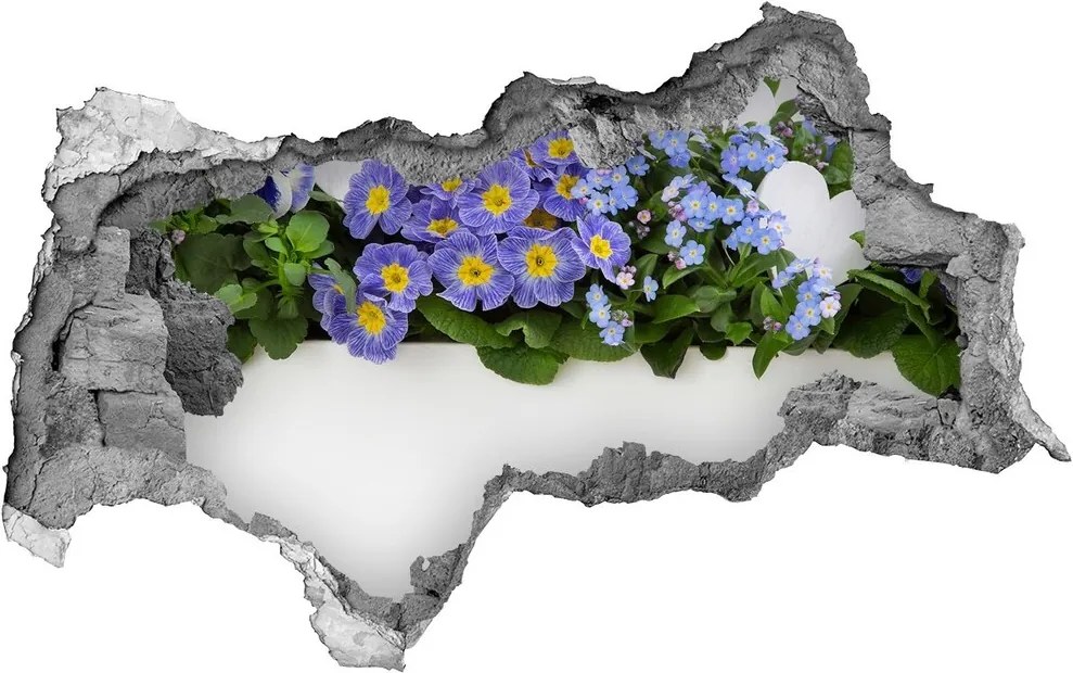 Autocolant autoadeziv gaură Flori albastre