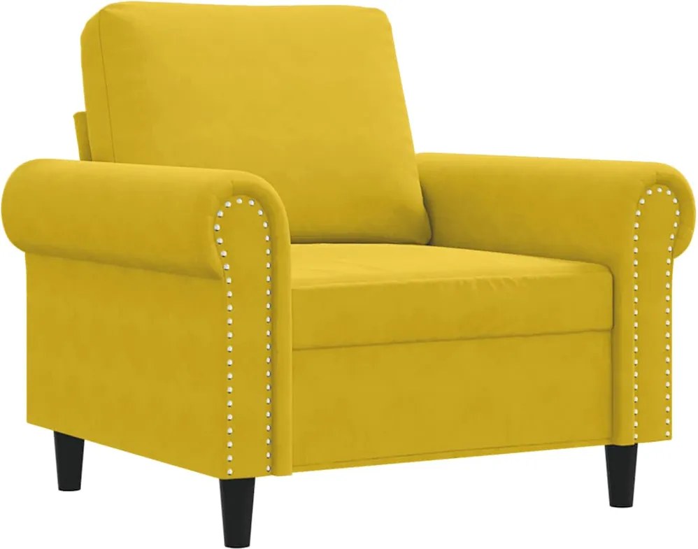 vidaXL Canapea de o persoană, galben, 60 cm, catifea