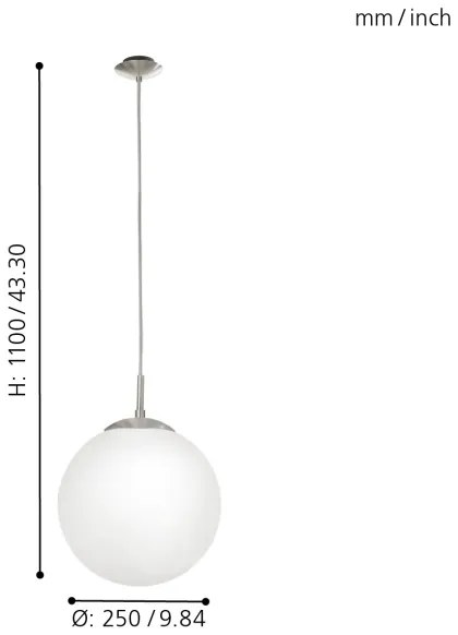 EGLO 85262 - Lustra cu cablu RONDO 1xE27/60W