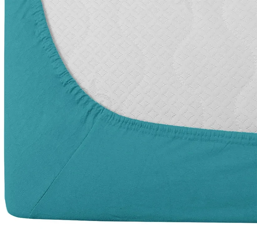 Cearsaf Jersey cu elastic 180 x 200 cm turcoaz