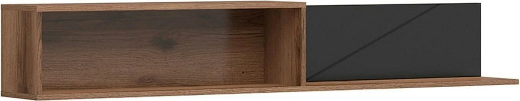 Polita FORN, nuc/negru mat, PAL melaminat, 156x22x25 cm
