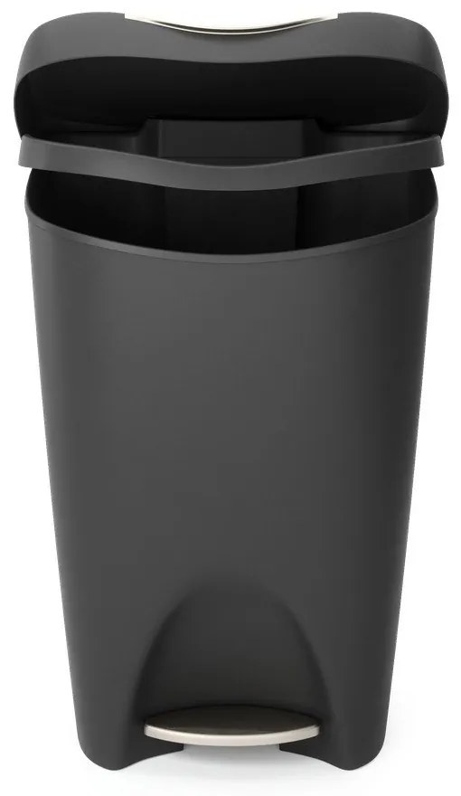 Coș de gunoi negru cu pedală din plastic 50 l Brim – Umbra