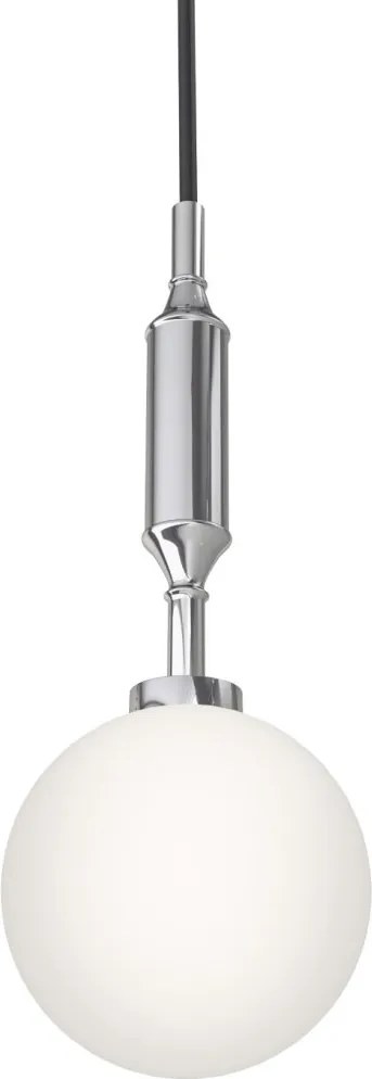 Pendul suspendat din metal crom 31cm si glob sticla Ero I