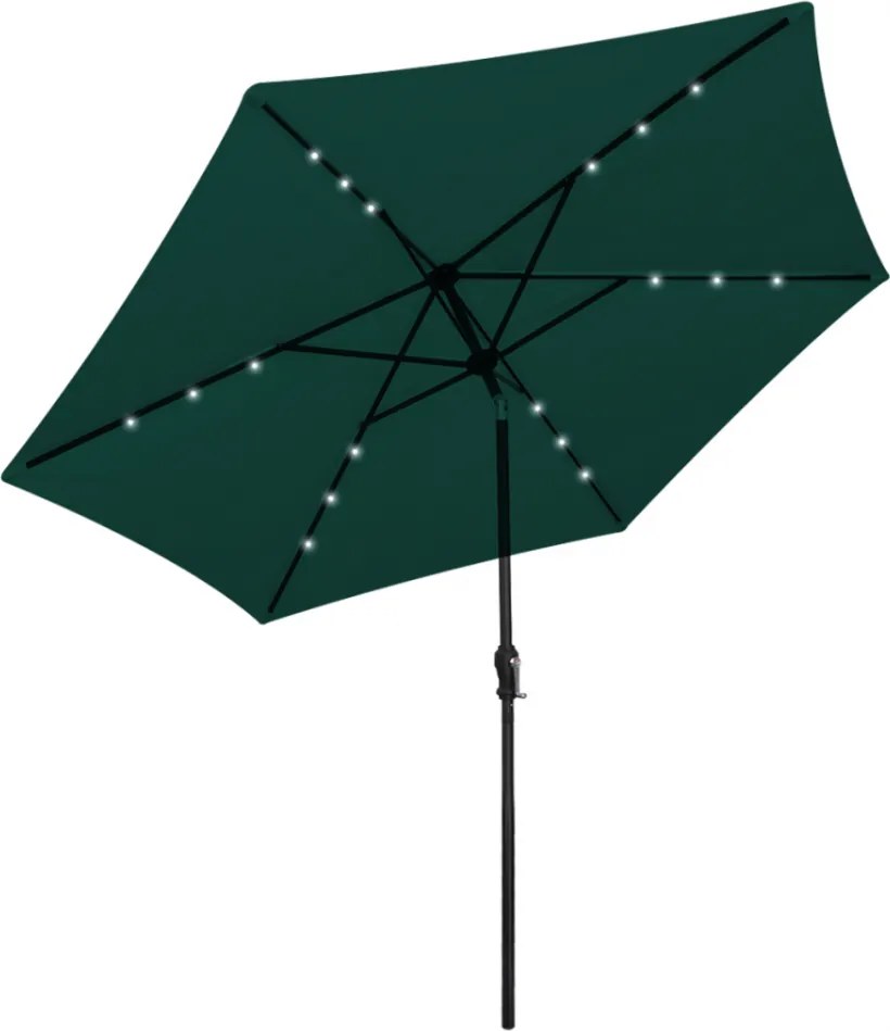 Umbrela de soare cu LED 3 m, Verde