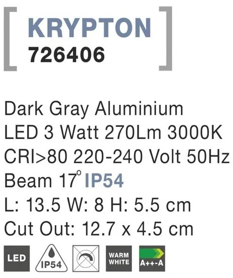 Spot LED ambiental de exterior IP54 KRYPTON NVL-726406
