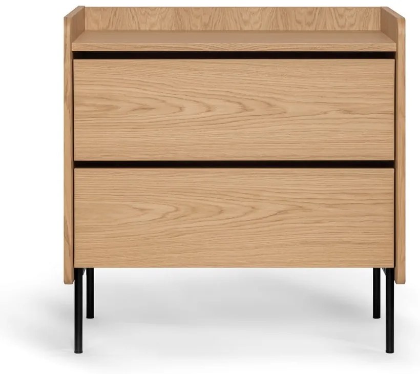 Comodă înaltă cu aspect de lemn de stejar 80x82 cm Wrap – Bonami Selection