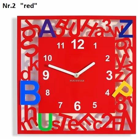 Ceas pătrat pentru copii cu litere Albastru