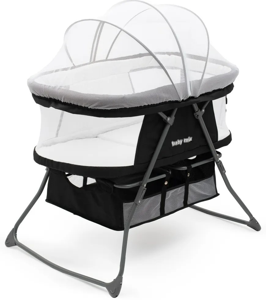 Pătuț pliabil Baby Mix Dreamy Nest negru, 92 x 70x 76 cm