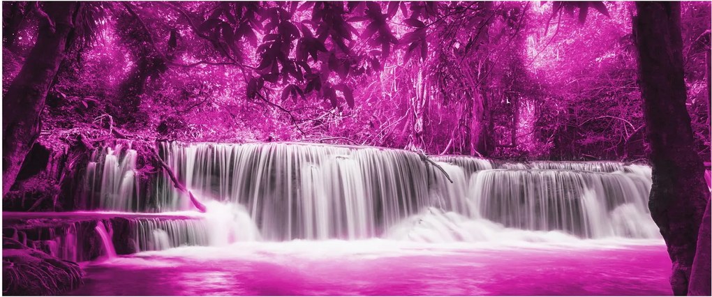Tablou - Cascadă, violet (120x50 cm)