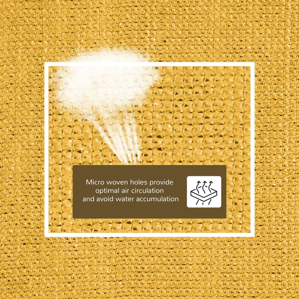 Outsunny Voal de umbrire Panza Solara rectangulara 6L x 4l m HDPE Galben | Aosom Romania