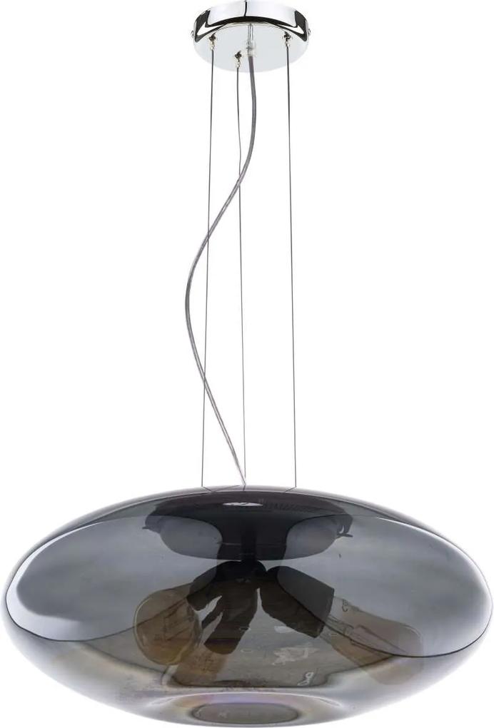 Lustră pendul Violeta , 105x40x40 cm, metal/ sticla/ plastic, grafit/ negru