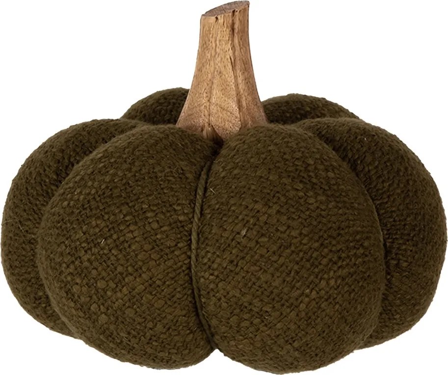 Dovleac decorativ, verde, din stofa, H13 cm