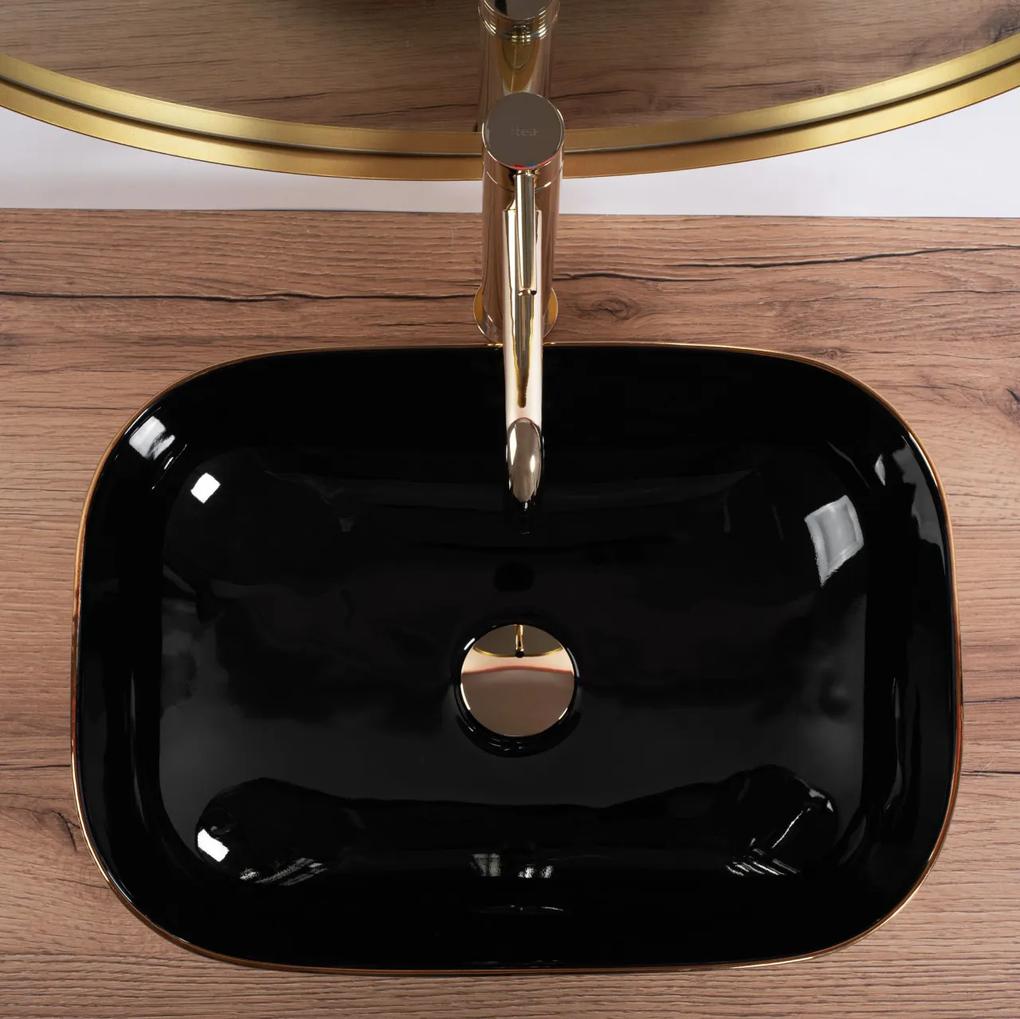 Lavoar Belinda negru/auriu periat L46,5 cm