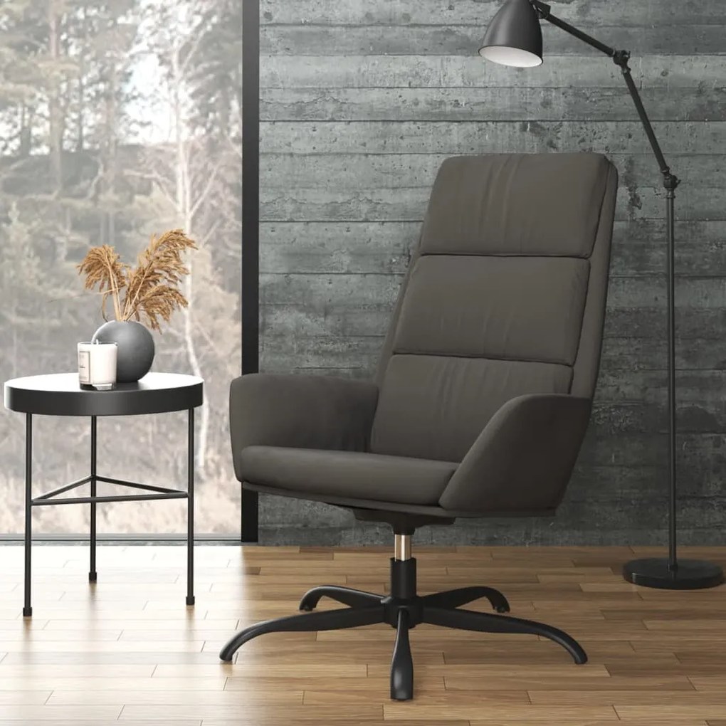 341408 vidaXL Scaun de relaxare, gri închis, catifea