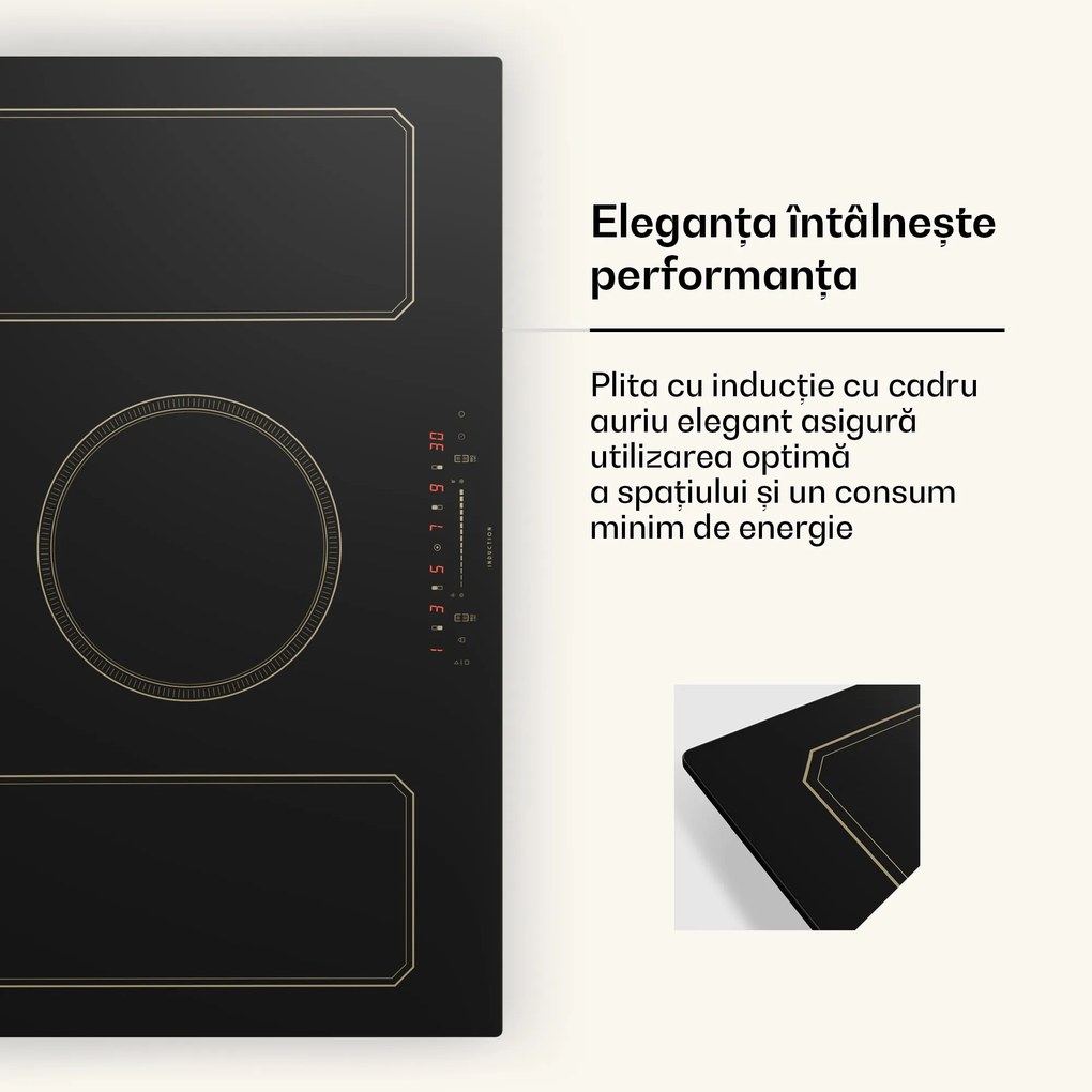 Klarstein Victoria 5 Flex, plită cu inducție, încorporabilă, 7400 W, 2 Flex zone, cronometru