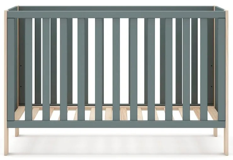 Pătuț în culoare naturală/verde prăfuit 60x120 cm Esteban – Marckeric