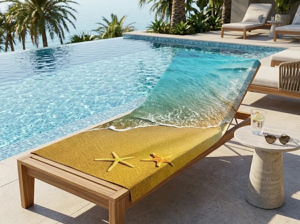 Prosop de plaja cu uscare rapida XL SOLMARE colorat 100 x 180 cm, 100% microfibra