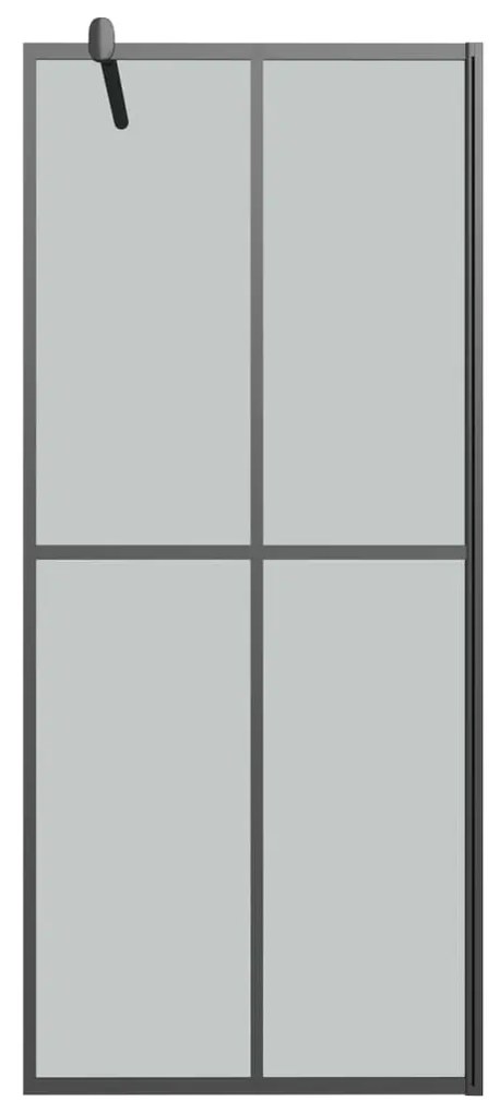 Paravan dus walk-in, 90x195 cm, sticla securizata inchisa Negru, 90 x 195 cm