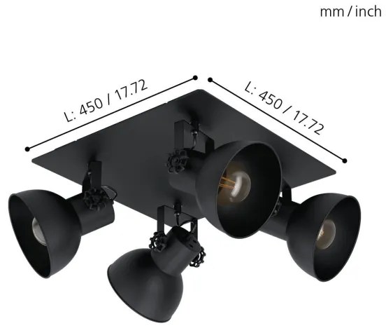 Eglo 43434 - Lampă spot BARNSTAPLE 2 4xE27/40W/230V