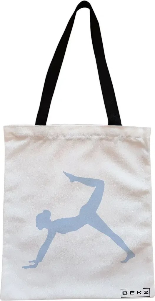 Sacosa de Panza pentru Cumparaturi, Geanta Tote, Yoga 5, Cu fermoar, 38x34.5 cm, Alba, BEKZ®